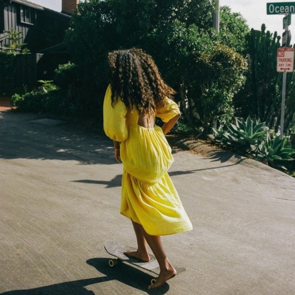 Billabong Dream Chaser Yellow Sun Open Back Maxi Dress - Picture 10 of 15